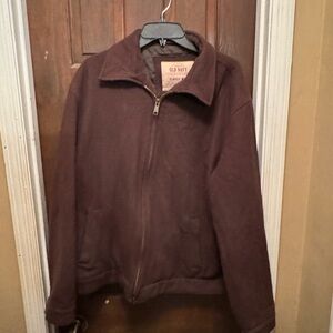 Men’s XL Wool Old Navy Brown Zip-Up Coat